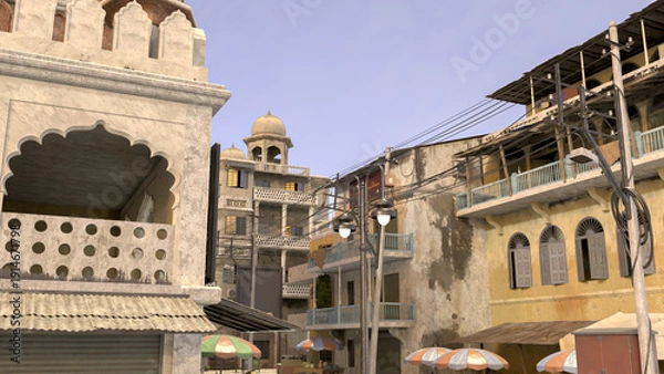 Obraz デリー　路地に息づく日常