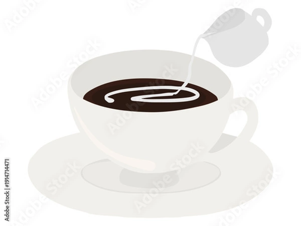 Obraz コーヒー ミルク 主線なし