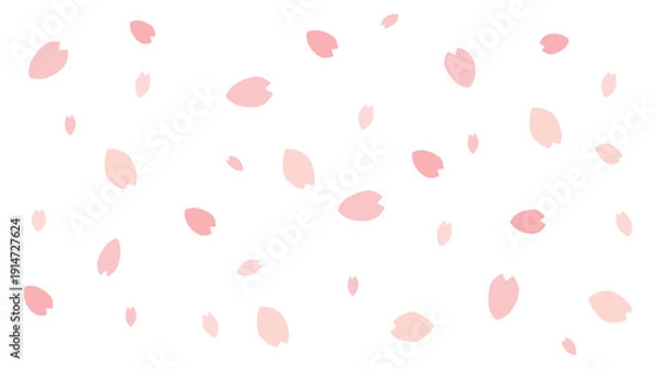 Obraz 満開の桜の花、散る桜吹雪