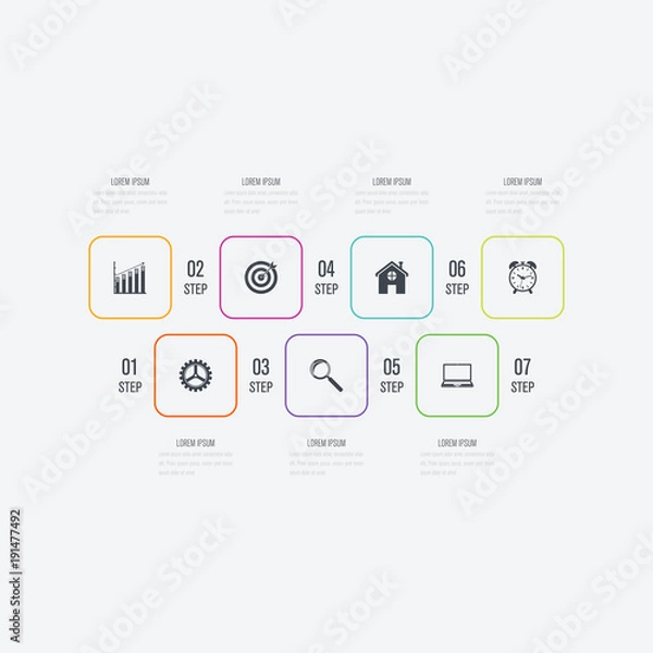 Fototapeta Vector illustration infographics 7 options