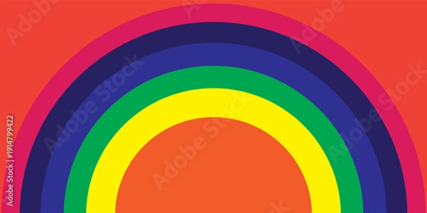 Fototapeta Colorful semicircle rainbow pattern background