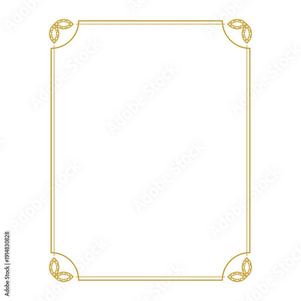 Obraz gold border frame vector.eps
