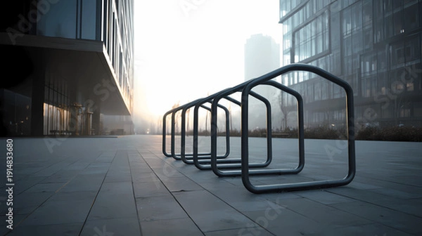 Obraz Outdoor Bicycle Rack with Empty Slots