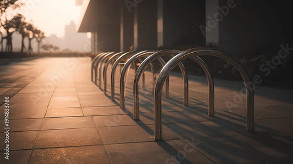 Obraz Outdoor Bicycle Rack with Empty Slots