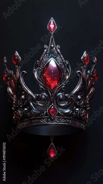 Obraz A stylized 3D crown with exaggerated features and bold shadows, creating a dramatic look.