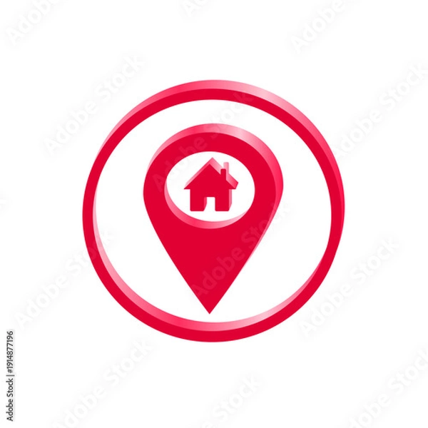 Obraz map pointer with red pin