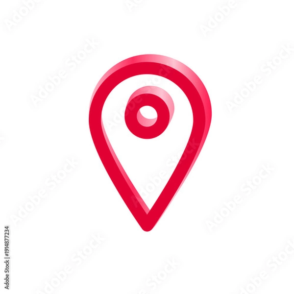 Obraz map pointer with red pin