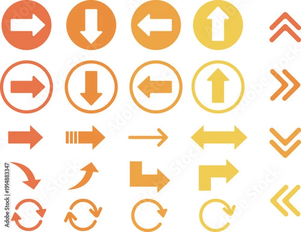 Obraz シンプルで可愛い矢印アイコンセット　ポインター