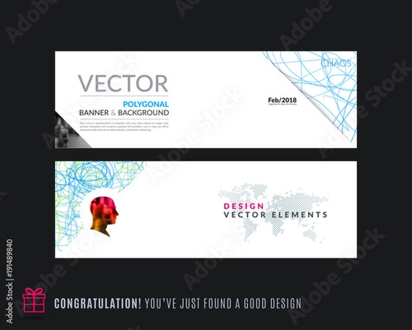 Fototapeta Abstract vector set of modern horizontal website banners