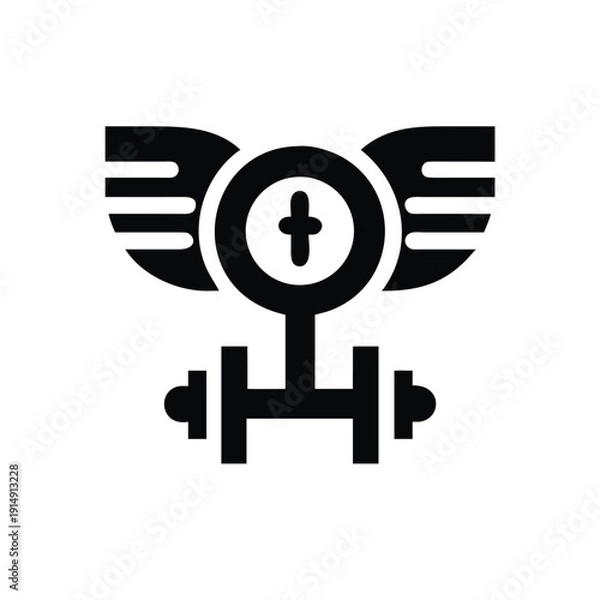 Obraz Phoenix bird with wing shapes forming weights