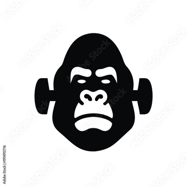 Obraz Gorilla head silhouette illustration