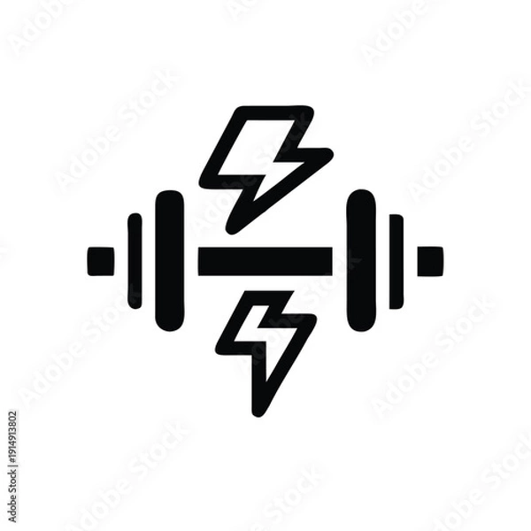 Obraz Abstract triangle strength symbol on dumbbell vector