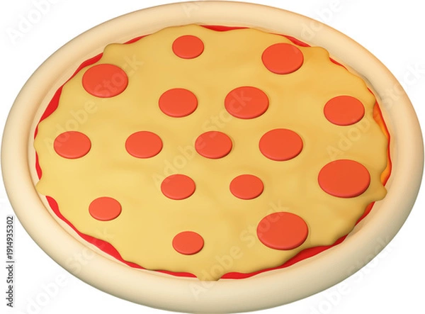 Obraz 3D Pizza Side View
