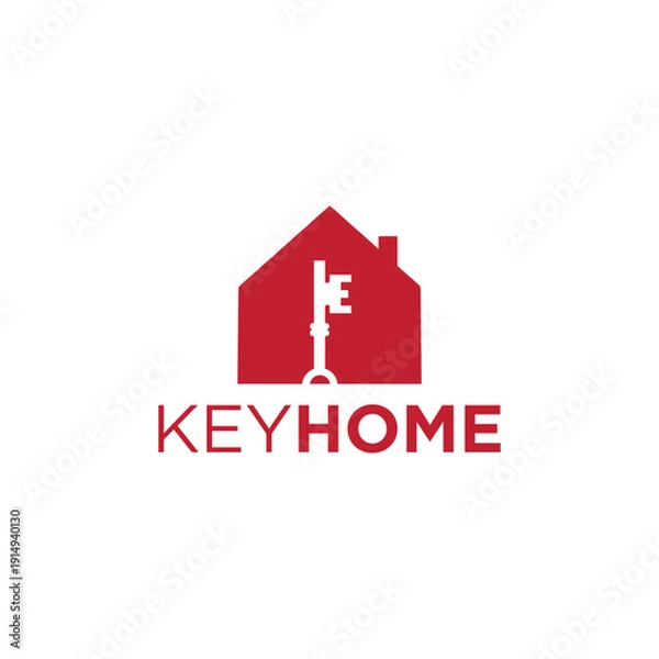 Obraz Key Home Logo Vector Simple