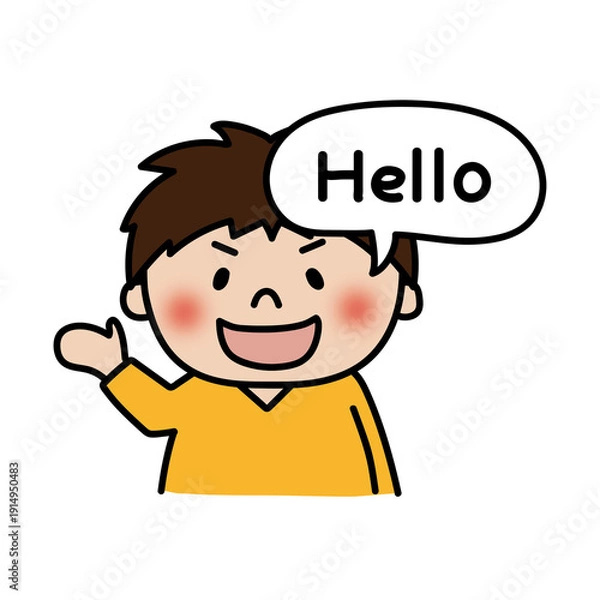 Obraz 英語を話す元気でやんちゃな子供（男の子）