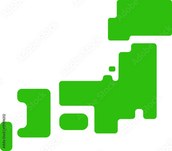 Fototapeta 簡略化した日本地図