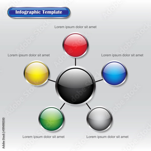 Fototapeta Infographic Template - Glossy Buttons