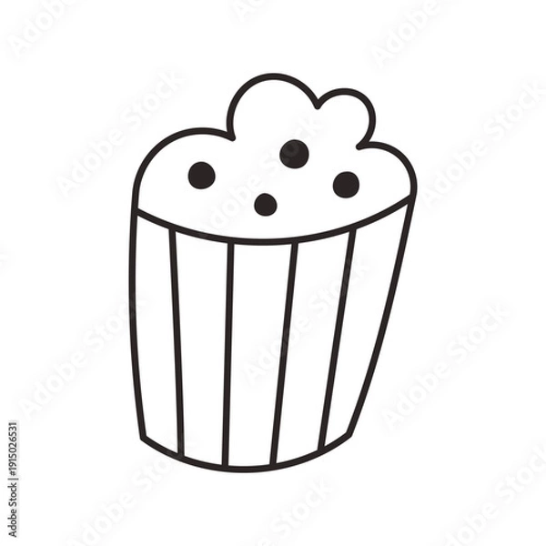 Obraz Chocolate muffin doodle