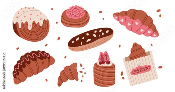 Obraz Bakery and pastry set