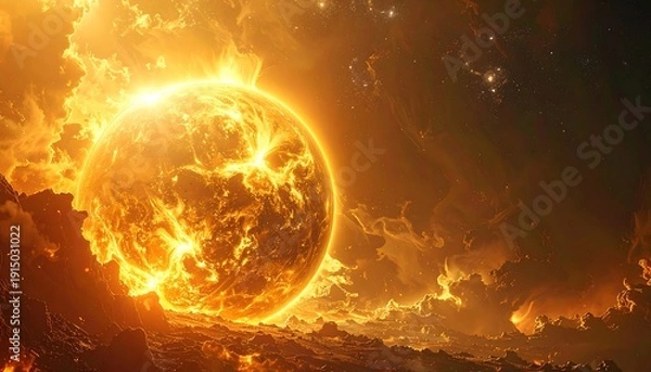 Obraz Solar Flare Cosmic Sun Explosion Space.