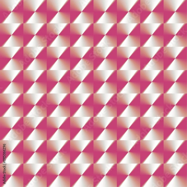 Obraz ホログラム、金属的な質感の立体幾何学模様：赤色のピラミッドタイルのシームレス背景