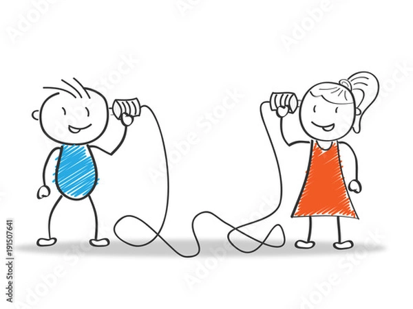 Obraz Strichmännchen / Vektor / Dosentelefon