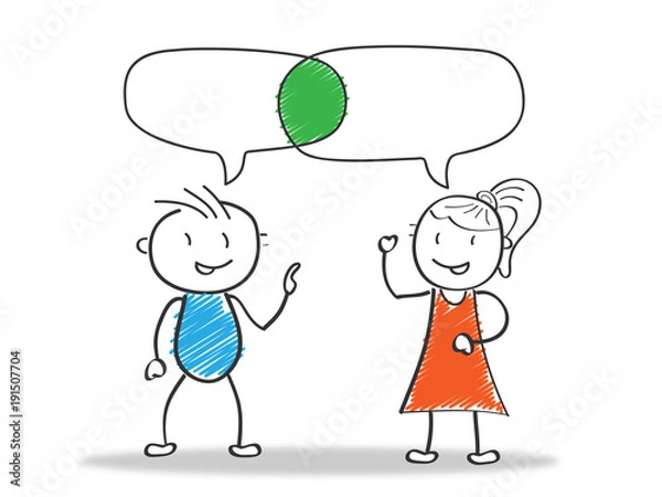 Obraz Strichmännchen / Vektor / Sprechblase