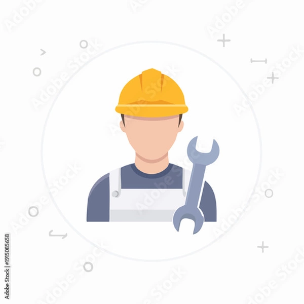 Obraz Engineer with a Wrench Construction or Repair Concept