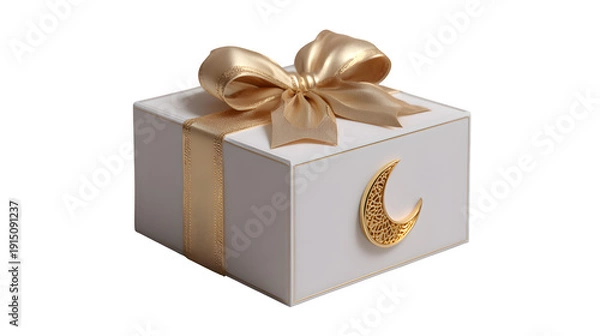 Obraz Elegant Eid Gift Box isolated on transparent background