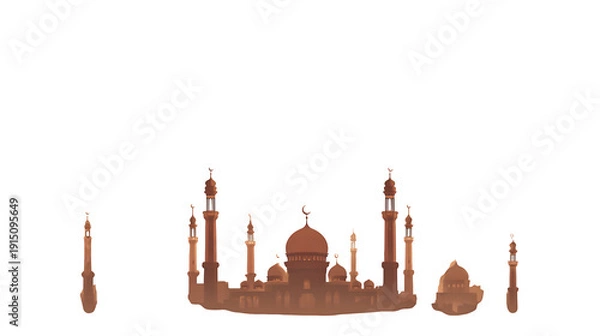 Obraz Islamic mosque illustration isolated on transparent background