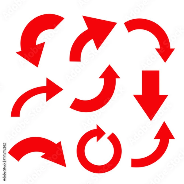 Obraz set red and white arrows