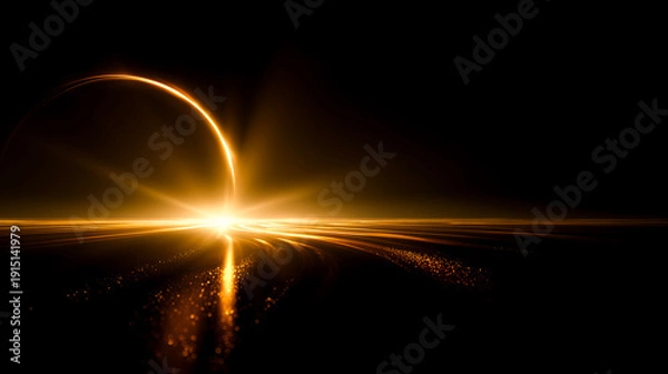 Obraz 黄金のリングと輝く光線