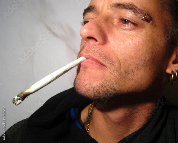 Obraz man smoking cannabis