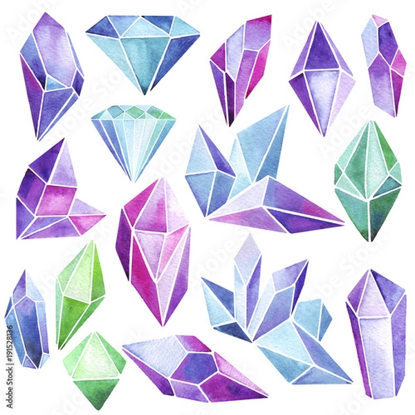 Obraz watercolor crystals
