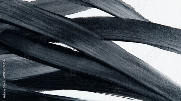 Obraz 黒い筆致の抽象画