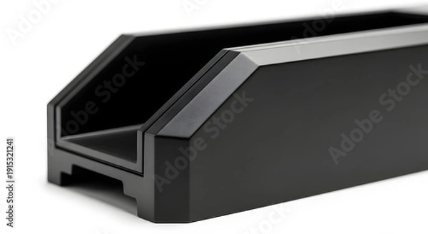 Obraz Black Plastic Bin on White Background