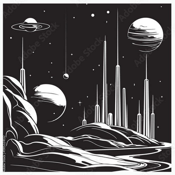 Obraz Outer space vector illustration