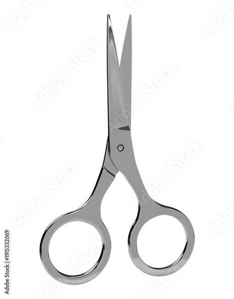 Obraz Realistic Silver Scissors 3D Render
