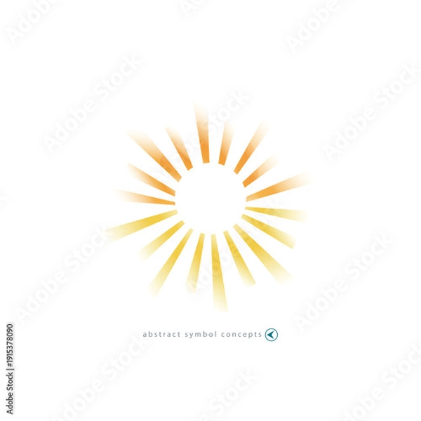 Obraz White vector background with sun icon for weather design