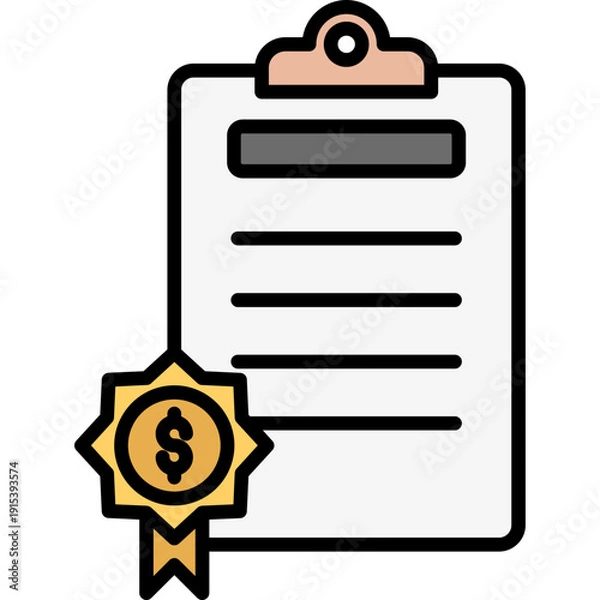 Fototapeta Certificate Icon