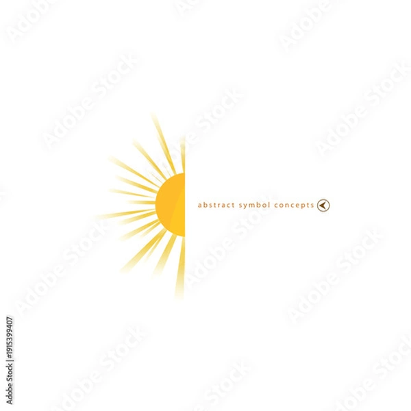 Obraz White vector background with sun icon for weather design	
