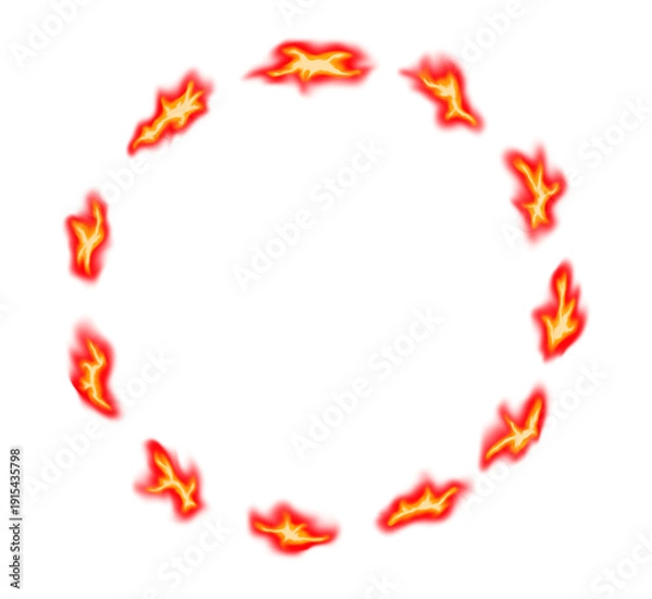 Fototapeta Flame Ring Frame Effect Fire Design