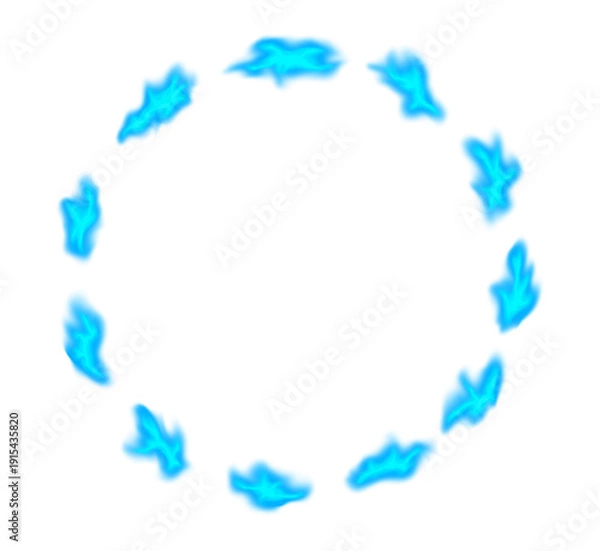 Fototapeta : Blue Flame Ring Frame Effect Fire