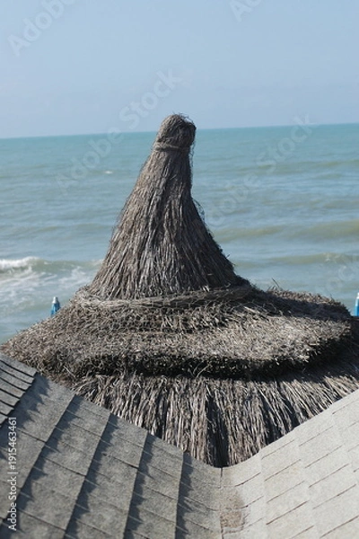 Obraz straw beach hut