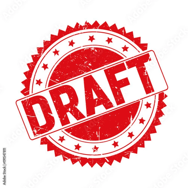Obraz Draft red grunge stamp isolated