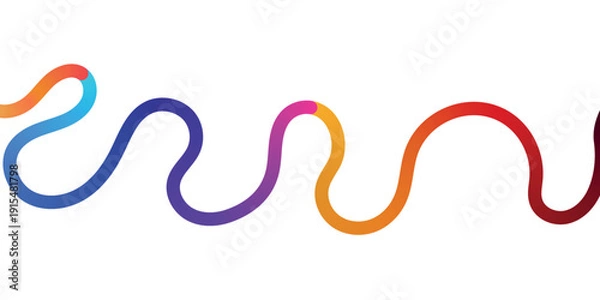 Obraz Multicolored gradient squiggly line art