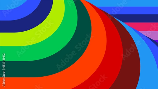 Obraz Curving Rainbow Stripes Abstract Background. Dynamic vector background.
