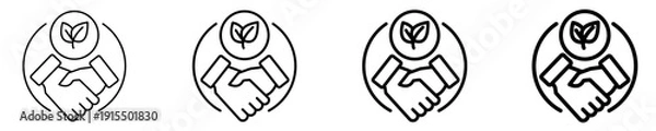 Obraz Eco Handshake  Icon Set Different Style Collection
