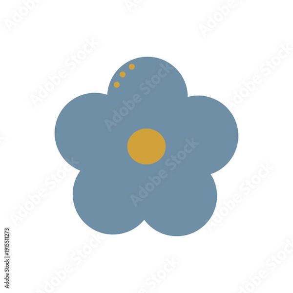 Obraz 北欧風のシンプルな花アイコン ベタ塗りフラットデザイン