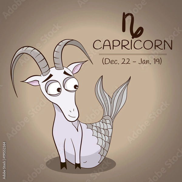 Fototapeta Capricorn zodiac sign, character for horoscope design in vector EPS10